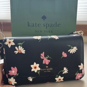Kate Spade Black Floral Crossbody Bag